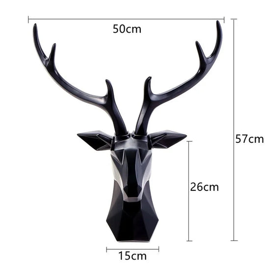3D Deer Head Wall Decor | Resin Animal Sculpture Art Accent