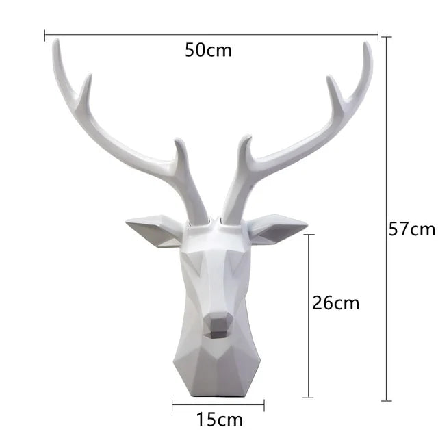 3D Deer Head Wall Decor | Resin Animal Sculpture Art Accent