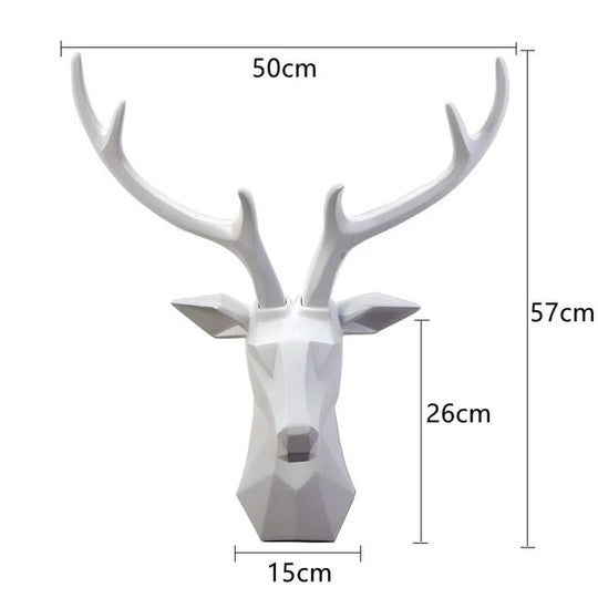 3D Deer Head Wall Decor | Resin Animal Sculpture Art Accent
