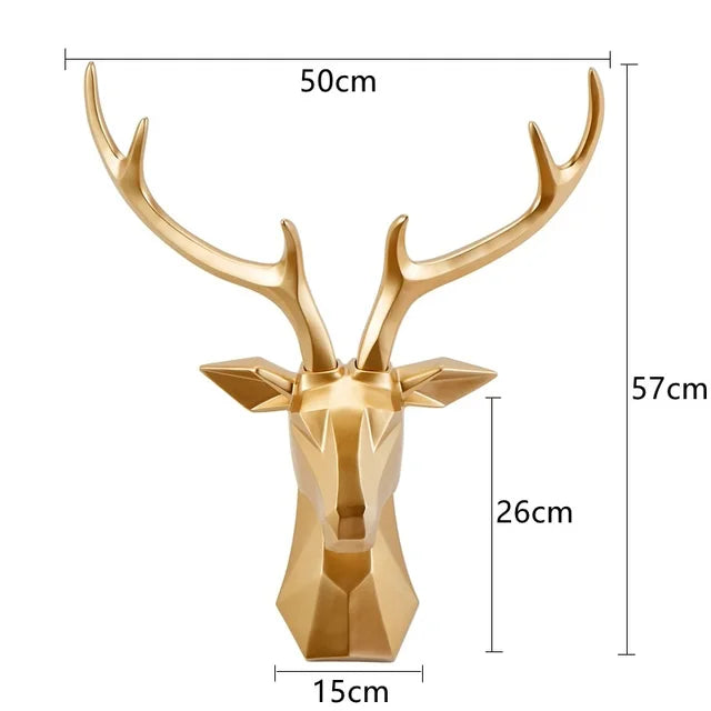 3D Deer Head Wall Decor | Resin Animal Sculpture Art Accent