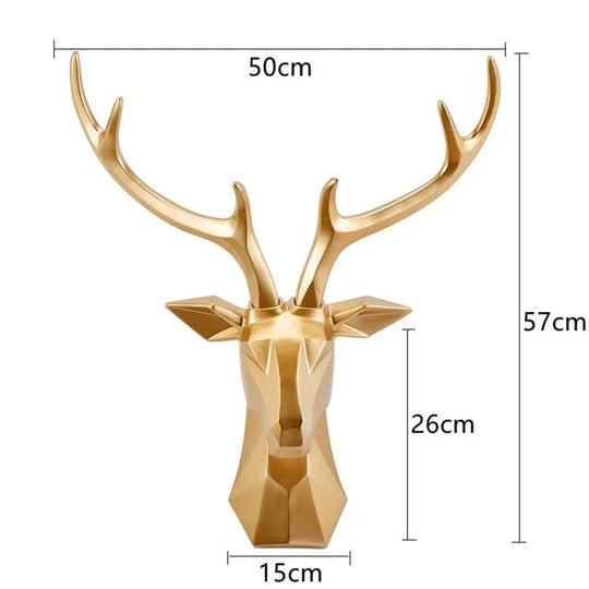 3D Deer Head Wall Decor | Resin Animal Sculpture Art Accent