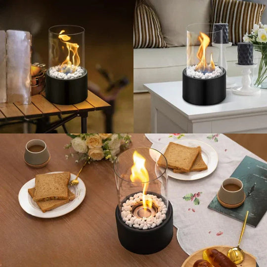 Portable Tabletop Fireplace | Mini Bioethanol Fireplace for Autumn Decorations
