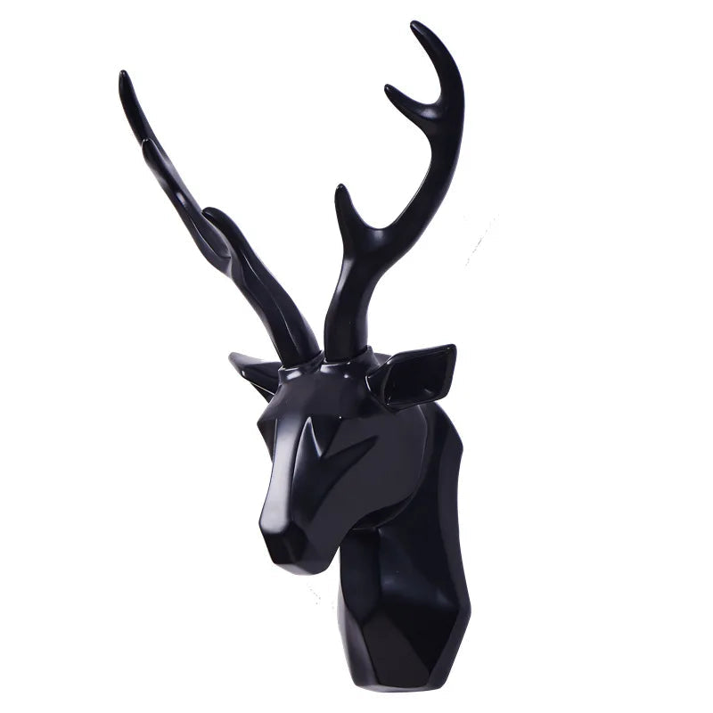 3D Deer Head Wall Decor | Resin Animal Sculpture Art Accent