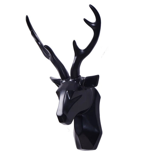 3D Deer Head Wall Decor | Resin Animal Sculpture Art Accent