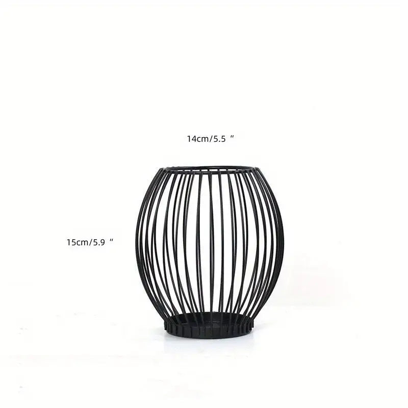 Modern Metal Candle Holder Set | Geometric Table Ornament &amp; Centerpiece