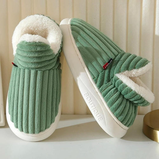 Dames Warme Fleece-gevoerde Pantoffels | Antislip voor binnen Ribfluweel Schoenen