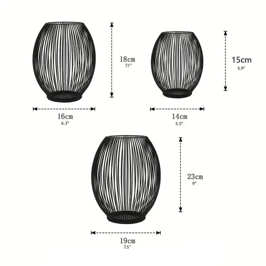 Modern Metal Candle Holder Set | Geometric Table Ornament &amp; Centerpiece