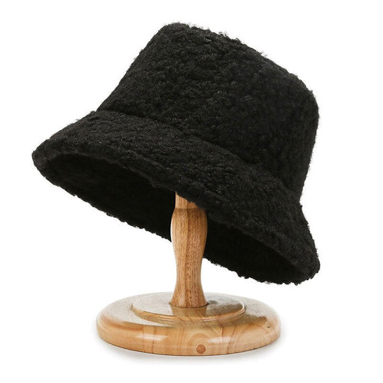 Textured Faux-Fur Bucket Hat | Minimalist Winter Hat