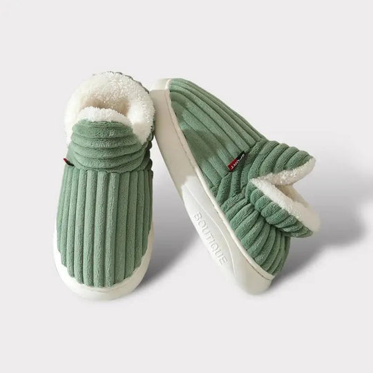 Dames Warme Fleece-gevoerde Pantoffels | Antislip voor binnen Ribfluweel Schoenen