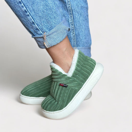 Dames Warme Fleece-gevoerde Pantoffels | Antislip voor binnen Ribfluweel Schoenen