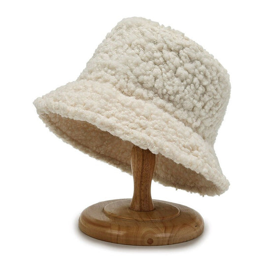 Textured Faux-Fur Bucket Hat | Minimalist Winter Hat