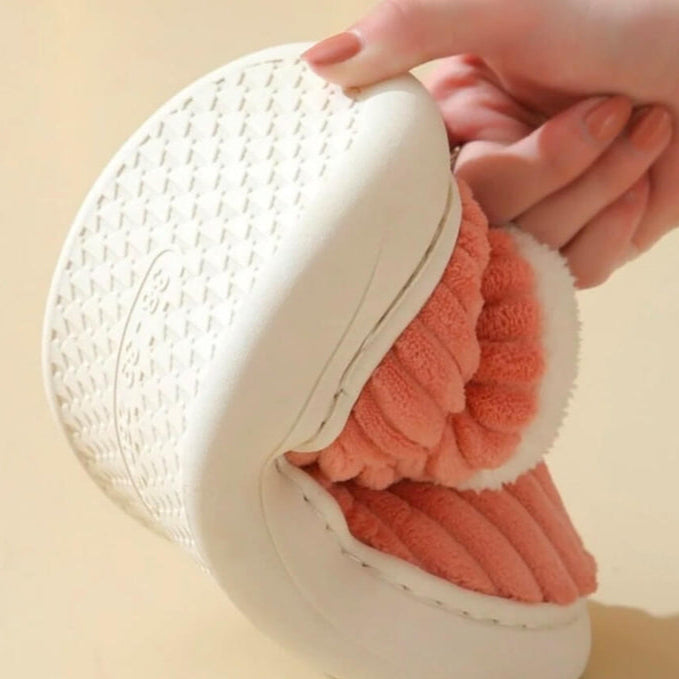 Dames Warme Fleece-gevoerde Pantoffels | Antislip voor binnen Ribfluweel Schoenen