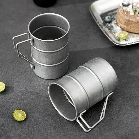 Stainless Steel Camping Mug – Double-Wall Insulated – For Outdoors &amp; Travel