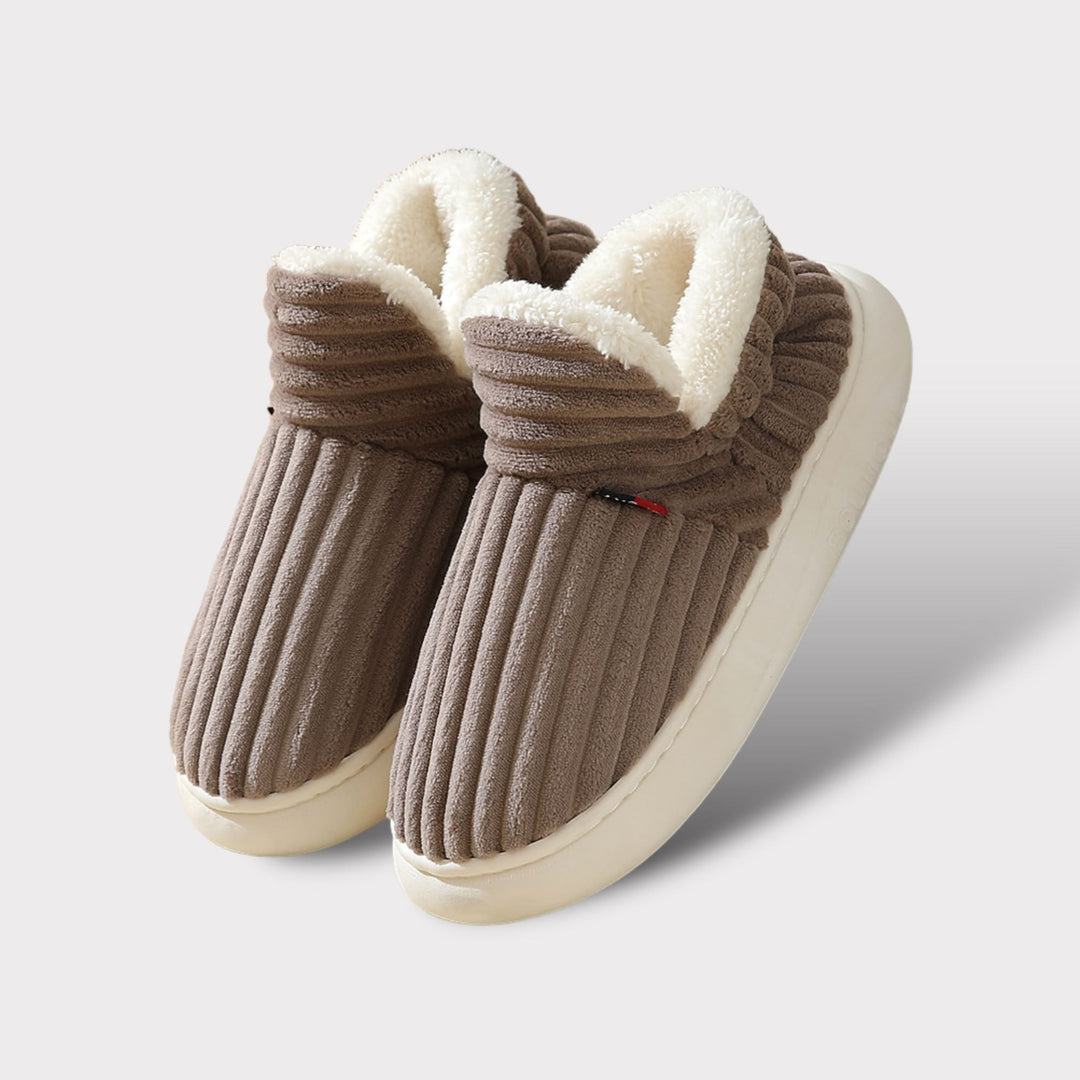 Dames Warme Fleece-gevoerde Pantoffels | Antislip voor binnen Ribfluweel Schoenen