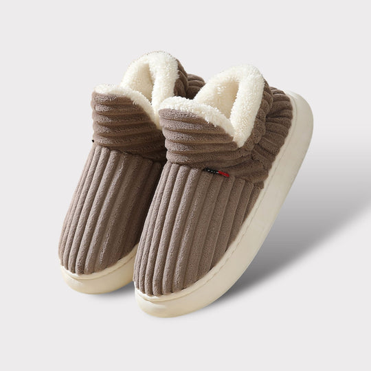 Dames Warme Fleece-gevoerde Pantoffels | Antislip voor binnen Ribfluweel Schoenen