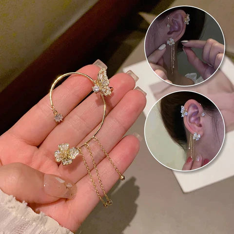 Sparkling Butterfly Ear Cuffs – Luxury Look Without Piercings
