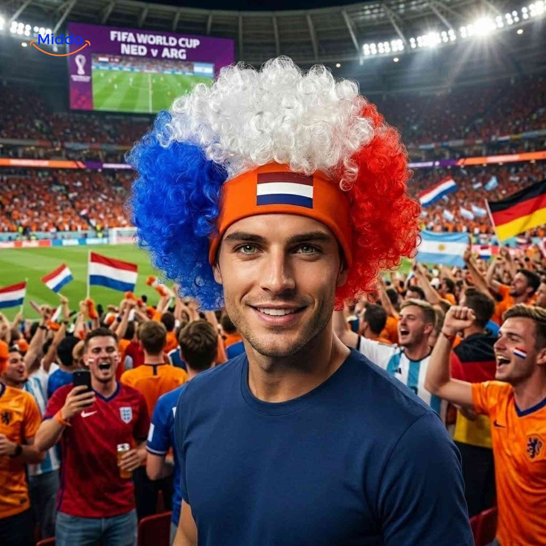 Supporter Pruik Comfortabele Hoofdband - Fan Accessoire voor WK