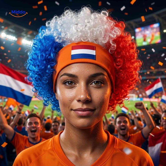 Supporter Pruik Comfortabele Hoofdband - Fan Accessoire voor WK
