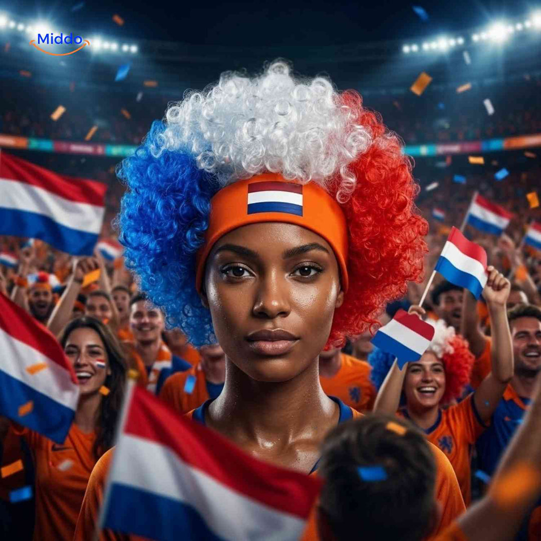 Supporter Pruik Comfortabele Hoofdband - Fan Accessoire voor WK