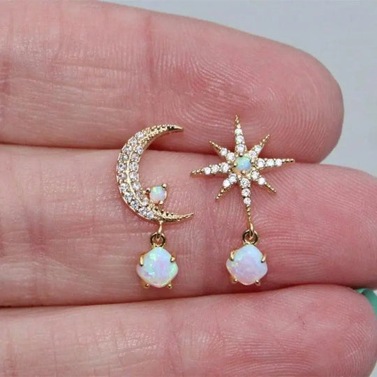 Moon and Star Earrings