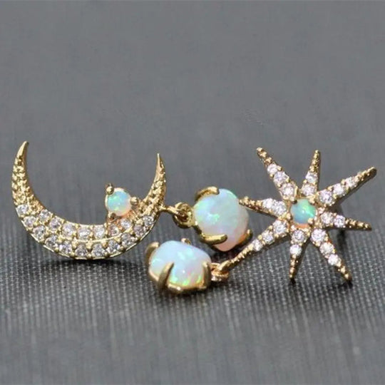 Moon and Star Earrings
