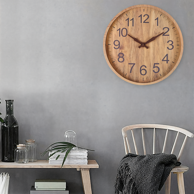 WoodAura – Silent Wooden Wall Clock with a Natural Look