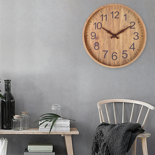 WoodAura – Silent Wooden Wall Clock with a Natural Look