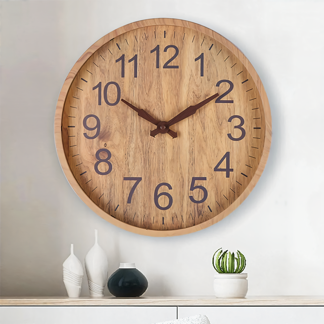 WoodAura – Silent Wooden Wall Clock with a Natural Look
