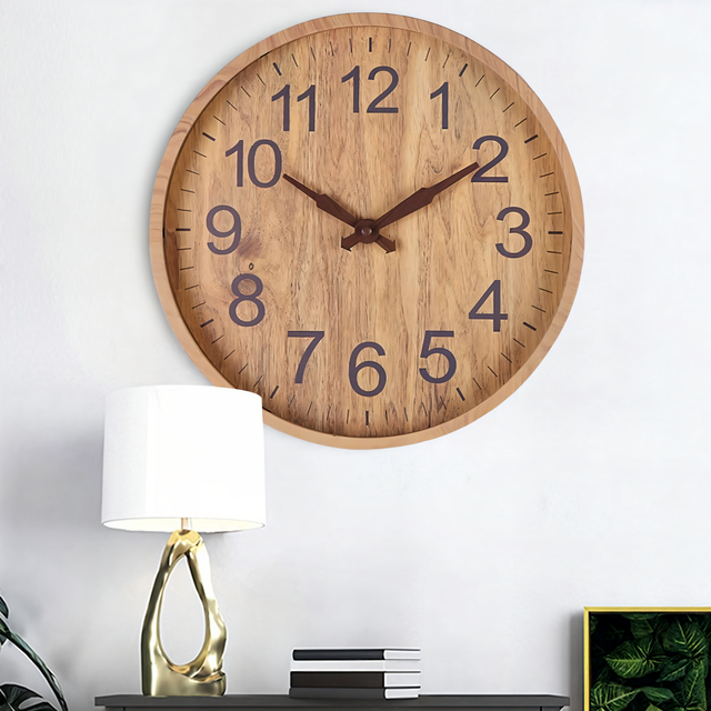 WoodAura – Silent Wooden Wall Clock with a Natural Look