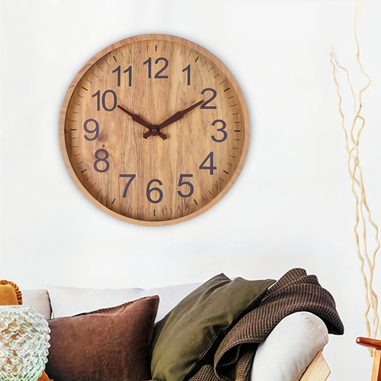 WoodAura – Silent Wooden Wall Clock with a Natural Look