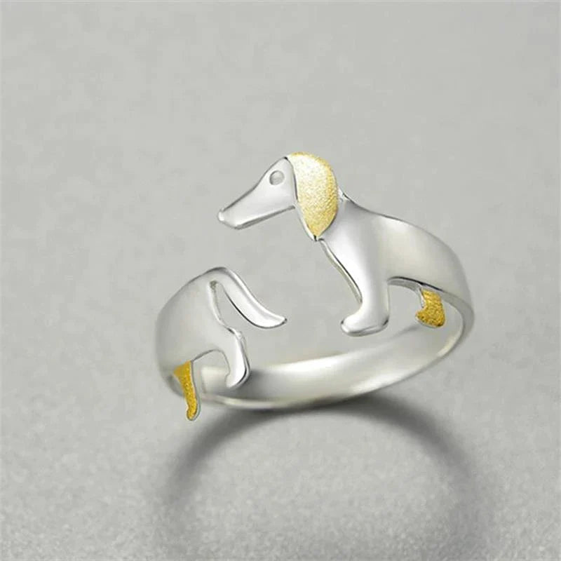 Cute Dachshund Silver Ring – Adjustable and Full of Character