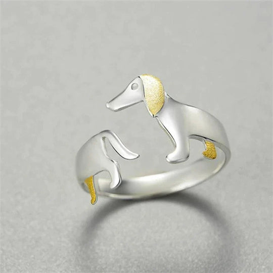 Cute Dachshund Silver Ring – Adjustable and Full of Character