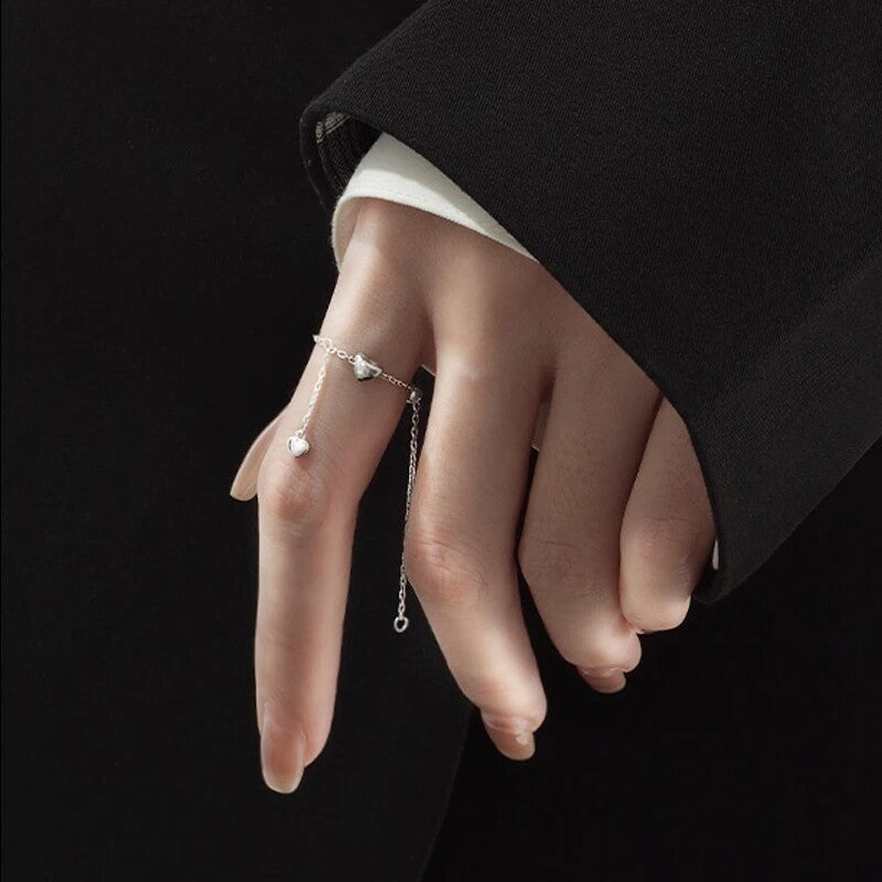 Adjustable Heart Ring with Tassel – Romantic &amp; Playful