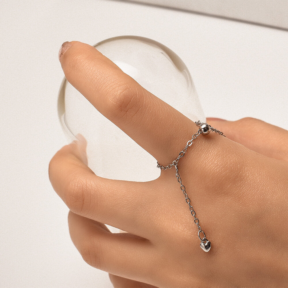 Adjustable Heart Ring with Tassel – Romantic &amp; Playful