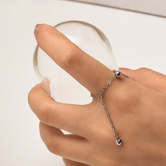 Adjustable Heart Ring with Tassel – Romantic &amp; Playful