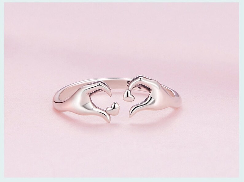 925 Sterling Silver Embrace of Love Couple Ring