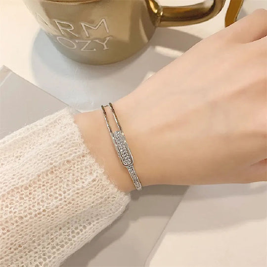 Open 925 Sterling Silver Bracelet with Cubic Zirconia – Timeless Shine, No Hassle