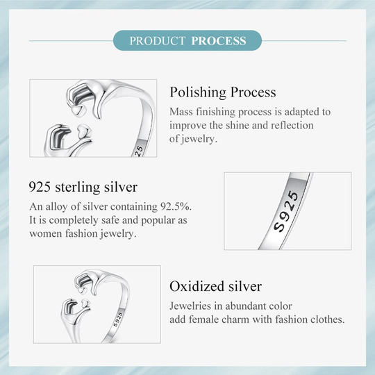 925 Sterling Silver Embrace of Love Couple Ring