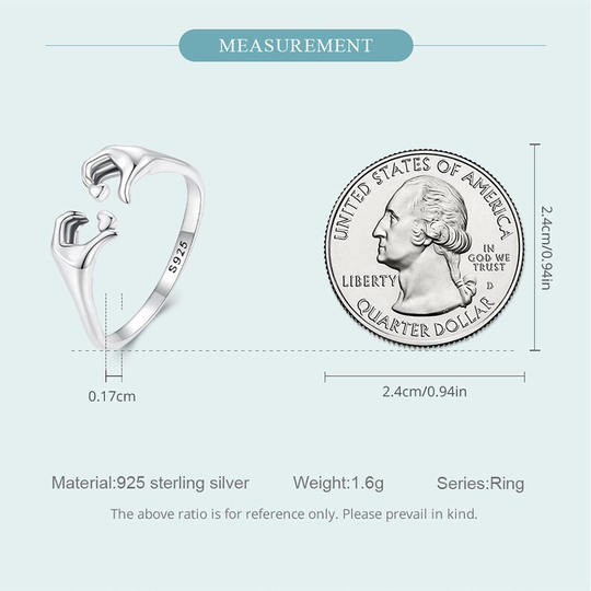 925 Sterling Silver Embrace of Love Couple Ring