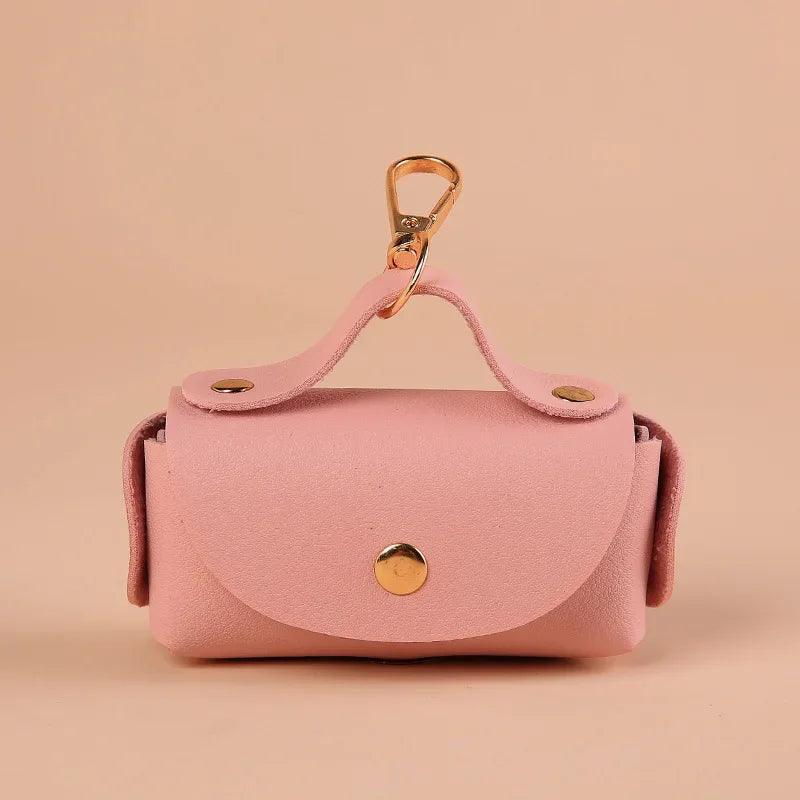 Elegante porta sacchetti per escrementi di animali domestici in ecopelle – Portatile e pratico