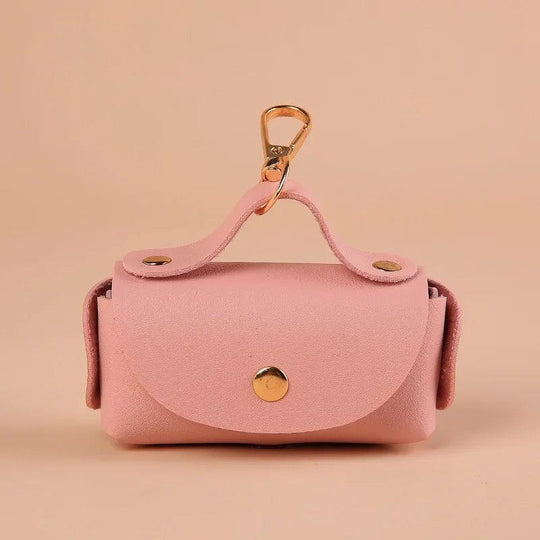 Elegante porta sacchetti per escrementi di animali domestici in ecopelle – Portatile e pratico
