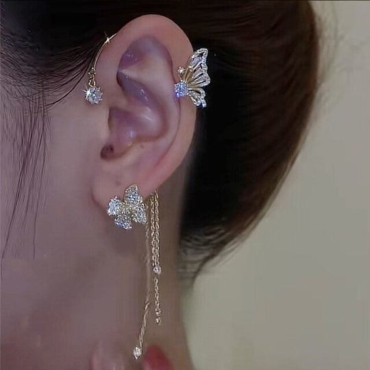 Sparkling Butterfly Ear Cuffs – Luxury Look Without Piercings