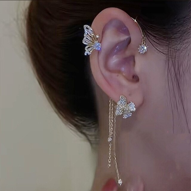 Sparkling Butterfly Ear Cuffs – Luxury Look Without Piercings