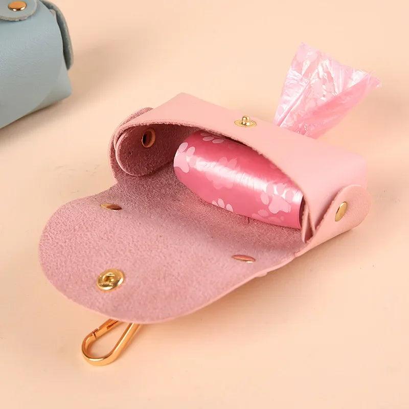Elegante porta sacchetti per escrementi di animali domestici in ecopelle – Portatile e pratico