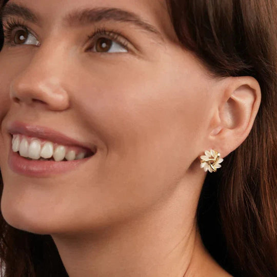 Earrings - Elegant Opal Petal Design