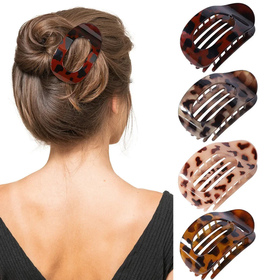 Brenda™ | Mode Ovale Platte Haar Klauw Clips voor Vrouwen Matte Eendenbek Clip Achterkant Broodje Haaraccessoires Eenvoudige Clip Haar ornament