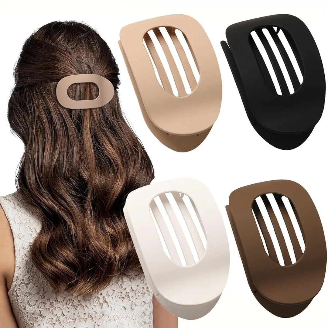 Brenda™ | Mode Ovale Platte Haar Klauw Clips voor Vrouwen Matte Eendenbek Clip Achterkant Broodje Haaraccessoires Eenvoudige Clip Haar ornament