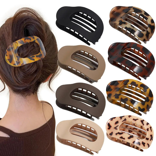 Brenda™ | Mode Ovale Platte Haar Klauw Clips voor Vrouwen Matte Eendenbek Clip Achterkant Broodje Haaraccessoires Eenvoudige Clip Haar ornament