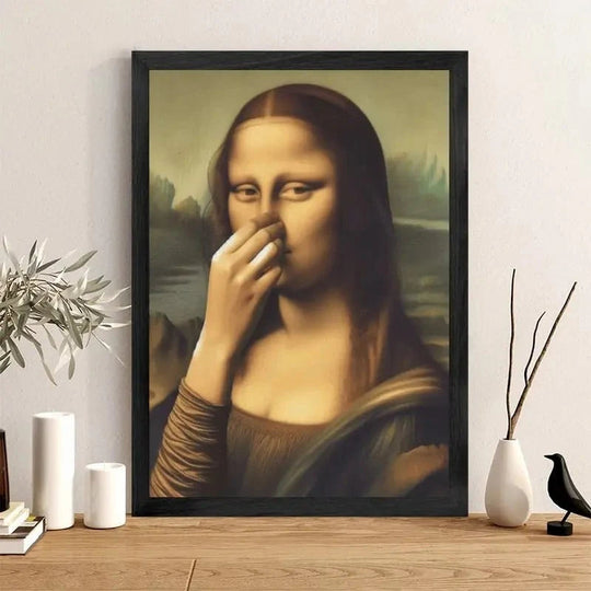 Canvas Wanddecoratie Badkamer - Mona Lisa met Humor - Feuchtigkeitsbestendig