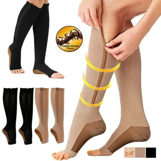 Compressiekousen met Rits Steun &amp; Verlichting